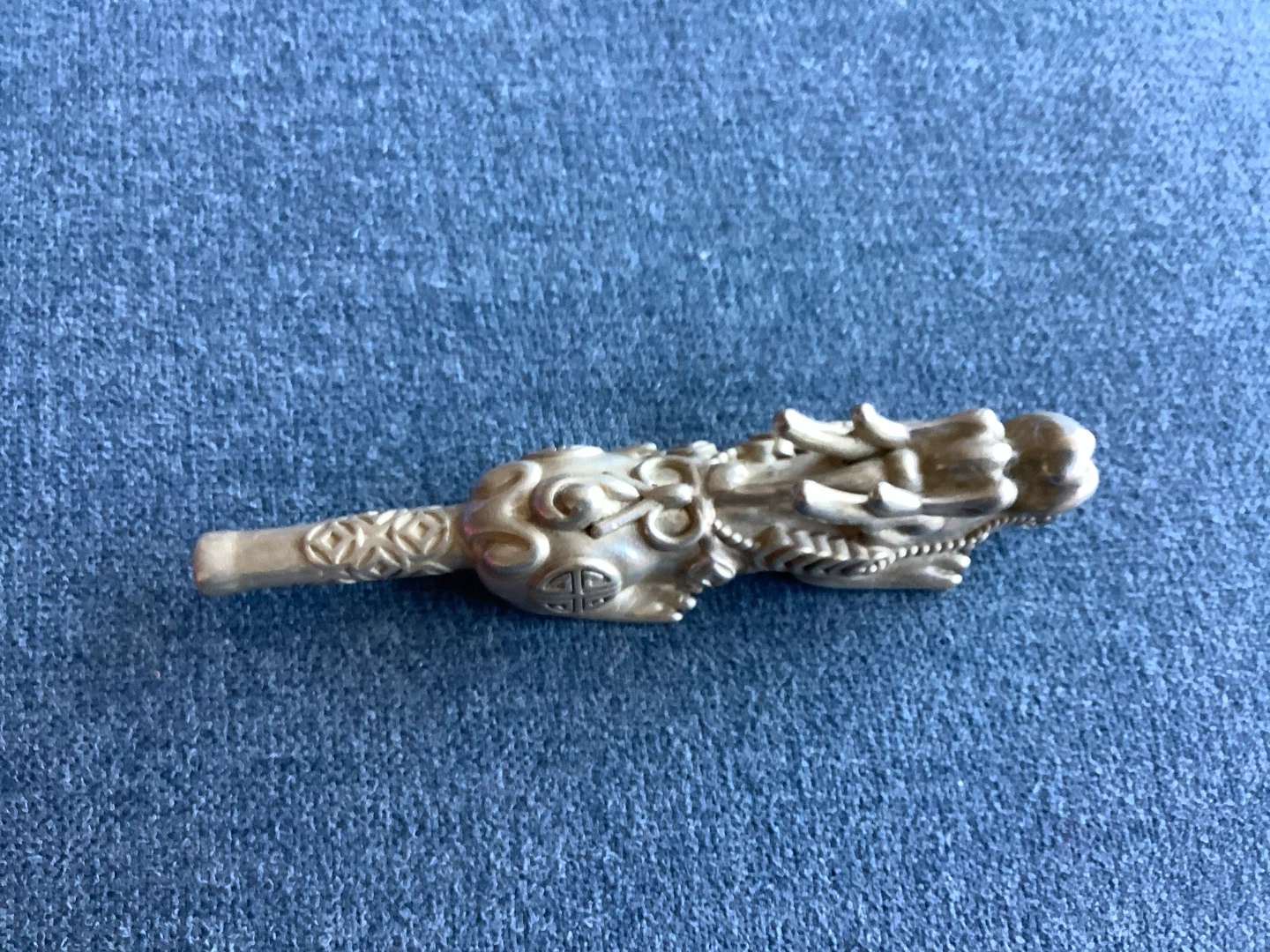 Ornate Tibetan Dragon Silver Figural Pipe Rod 🐞 - photo 5