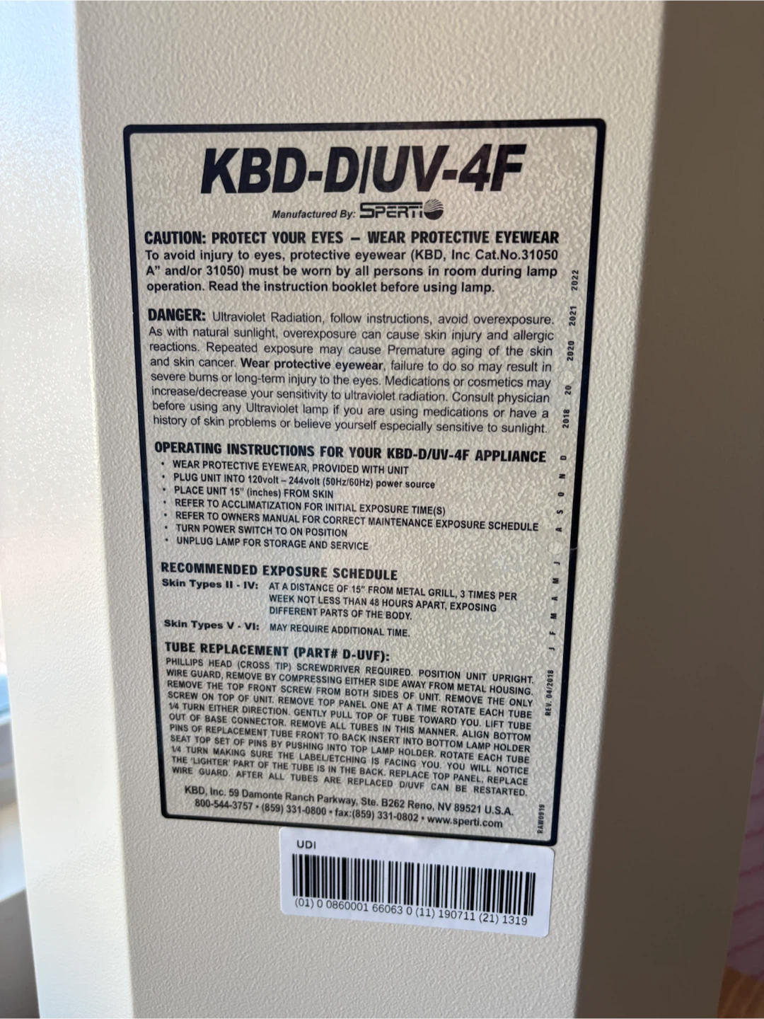 Sperti Vitamin D Lamp KBD-D/UV-4F - photo 2