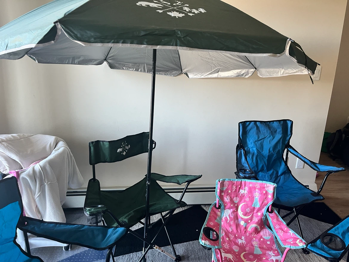 Outdoor Camping Chair Set with Umbrella - photo 2