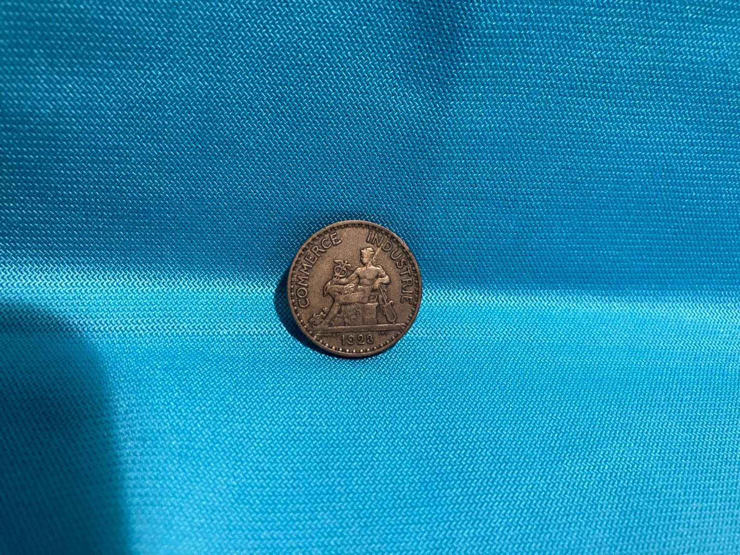 1928 French 1 Franc Commerce et Industrie Coin