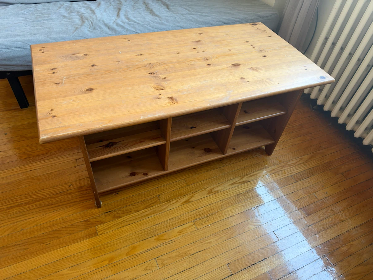 Solid Pine Coffee Table with Storage