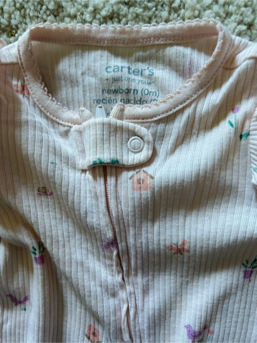 Carter's Just One You Newborn Pink Footie Pajamas - photo 2