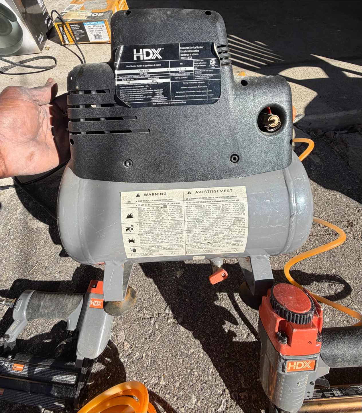 HDX Air Compressor and Two Pin Nailers - photo 3