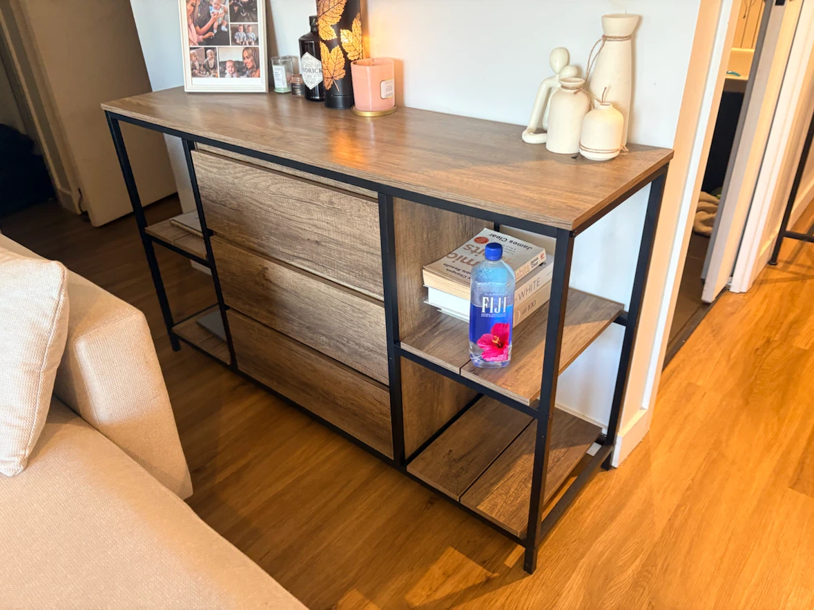 Wood and Metal Storage Console Table with matching coffee table - photo 2