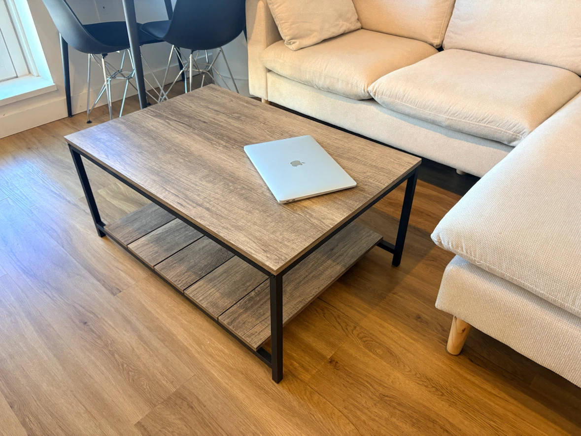 Wood and Metal Storage Console Table with matching coffee table - photo 3
