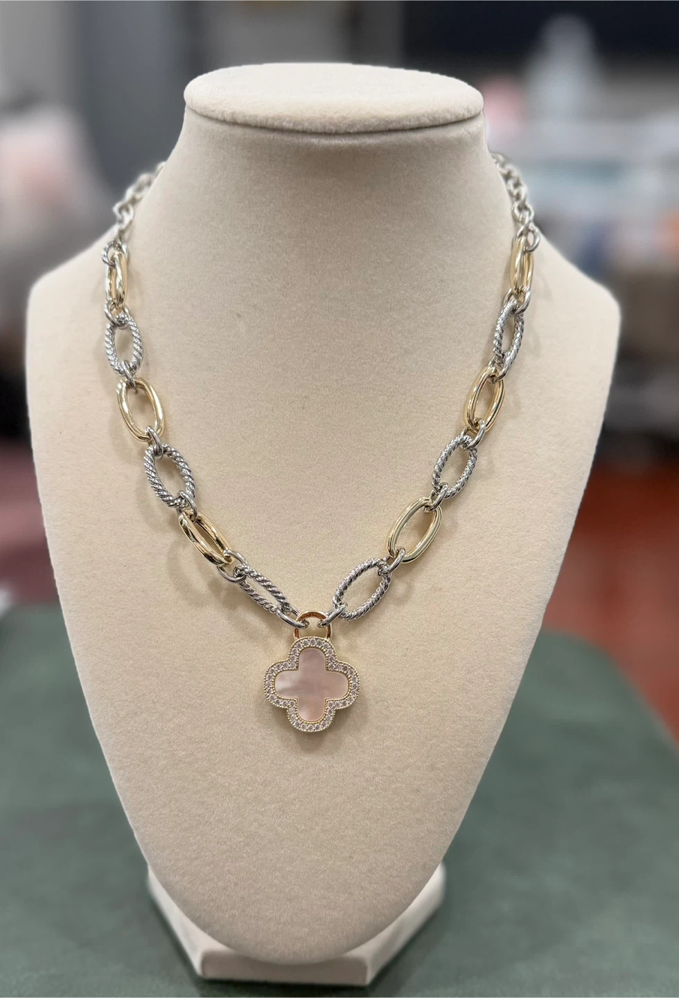 Necklace with Two-Tone Chain