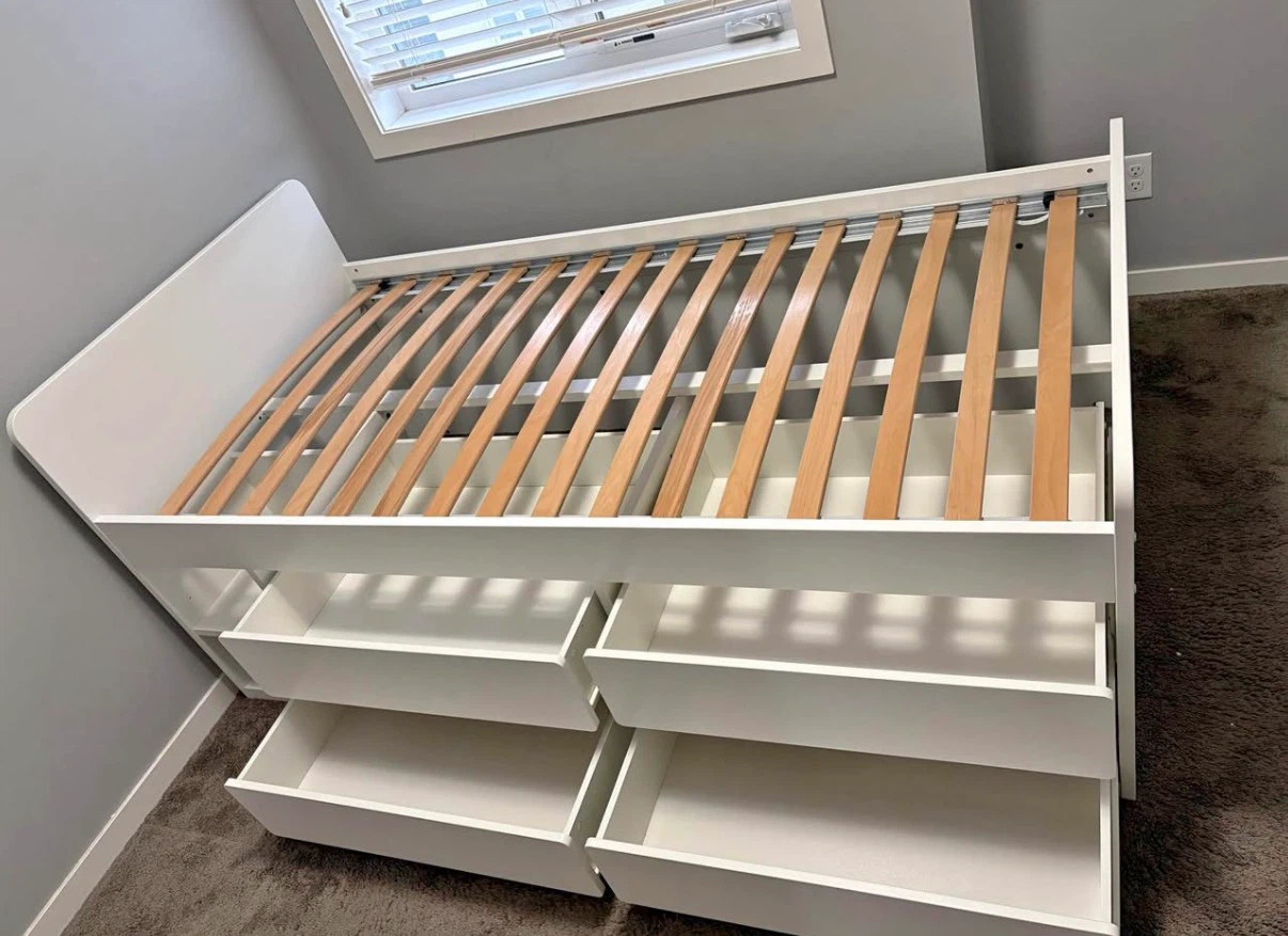 IKEA Twin bed with 4 storage drawers
