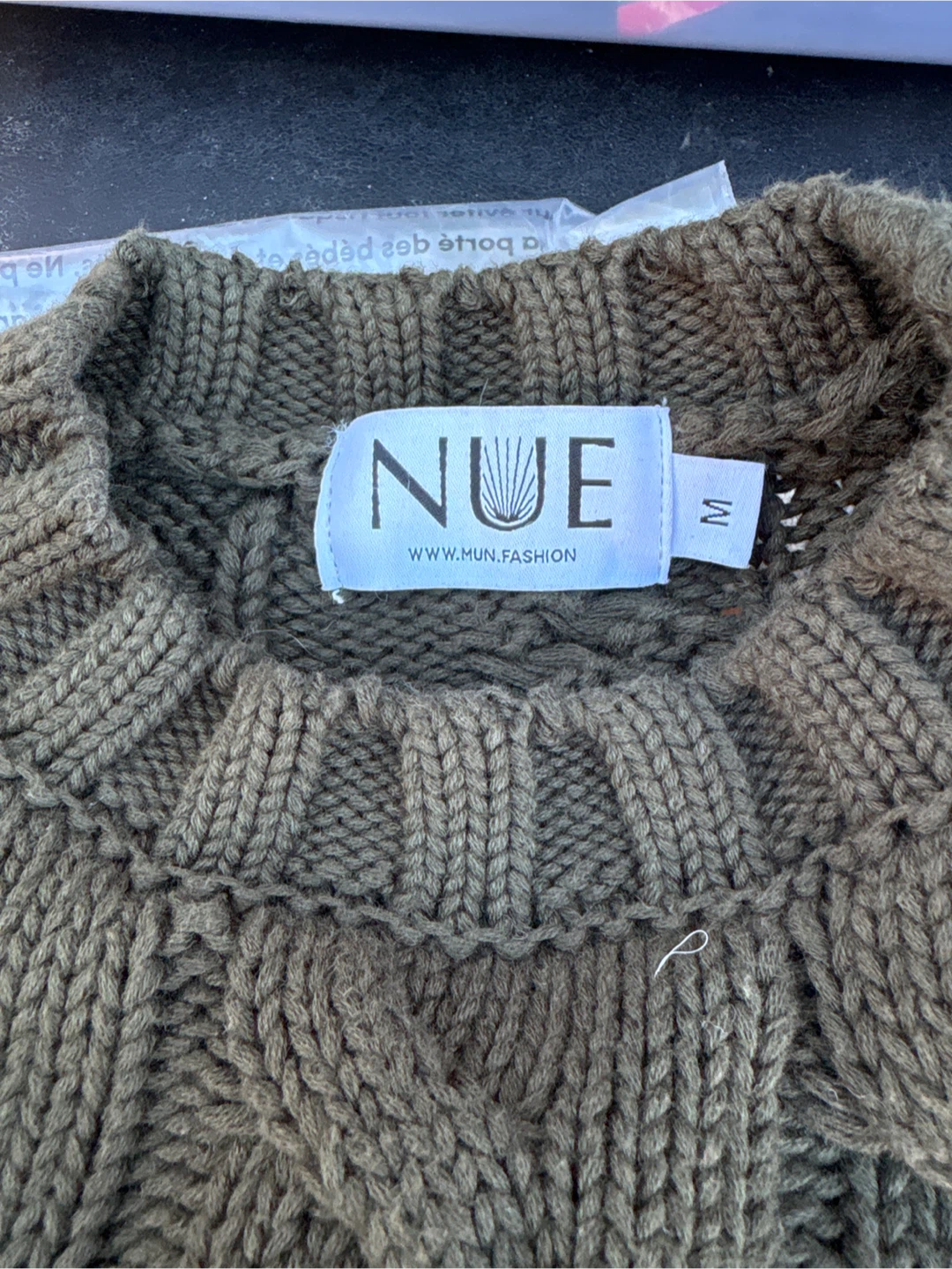 NUE Olive Cable Knit Sweater - photo 2