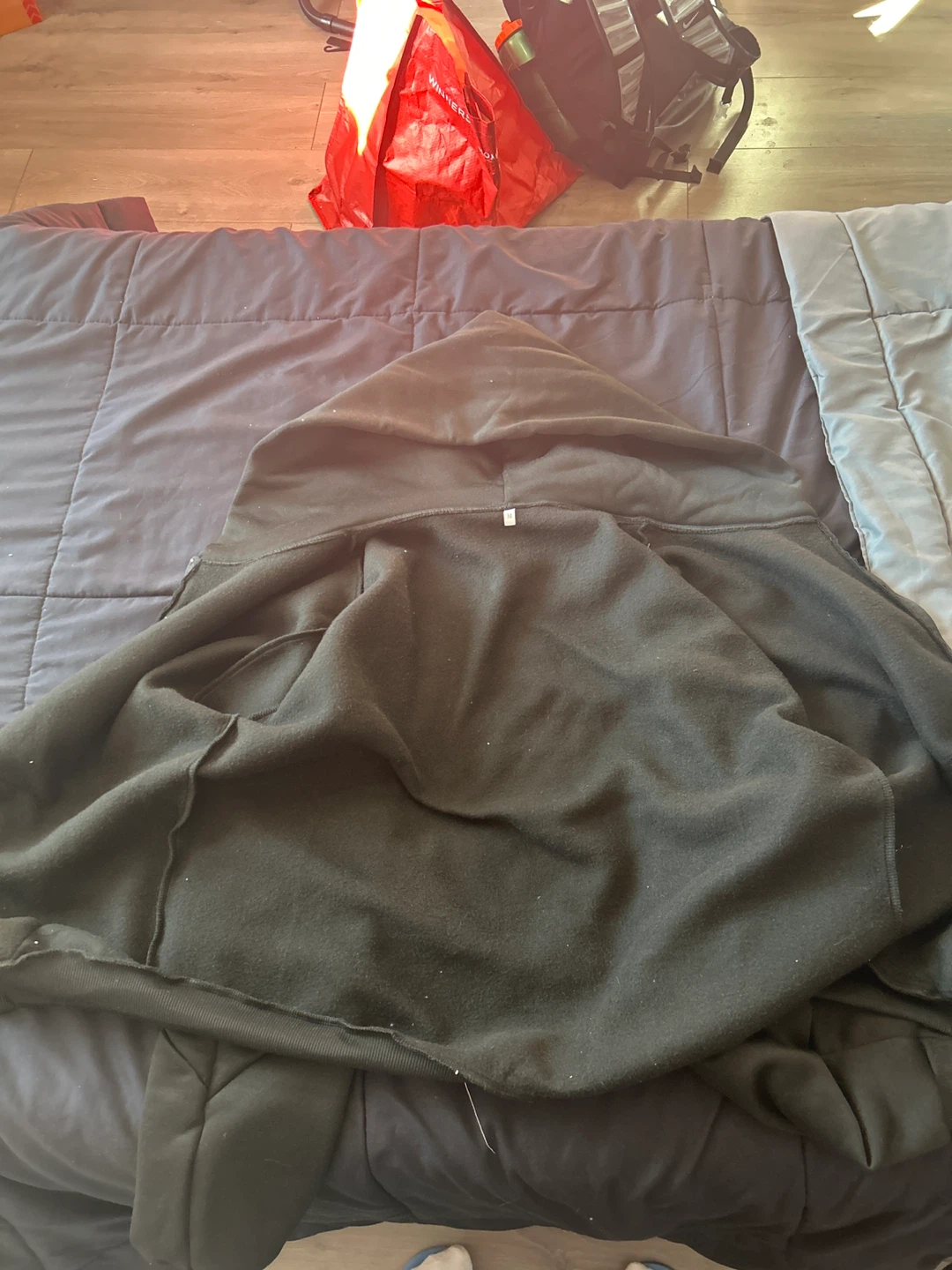 Black Zip-Up Hoodie Size M