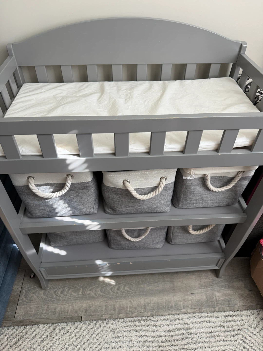 Gray Wooden Baby Changing Table - photo 3