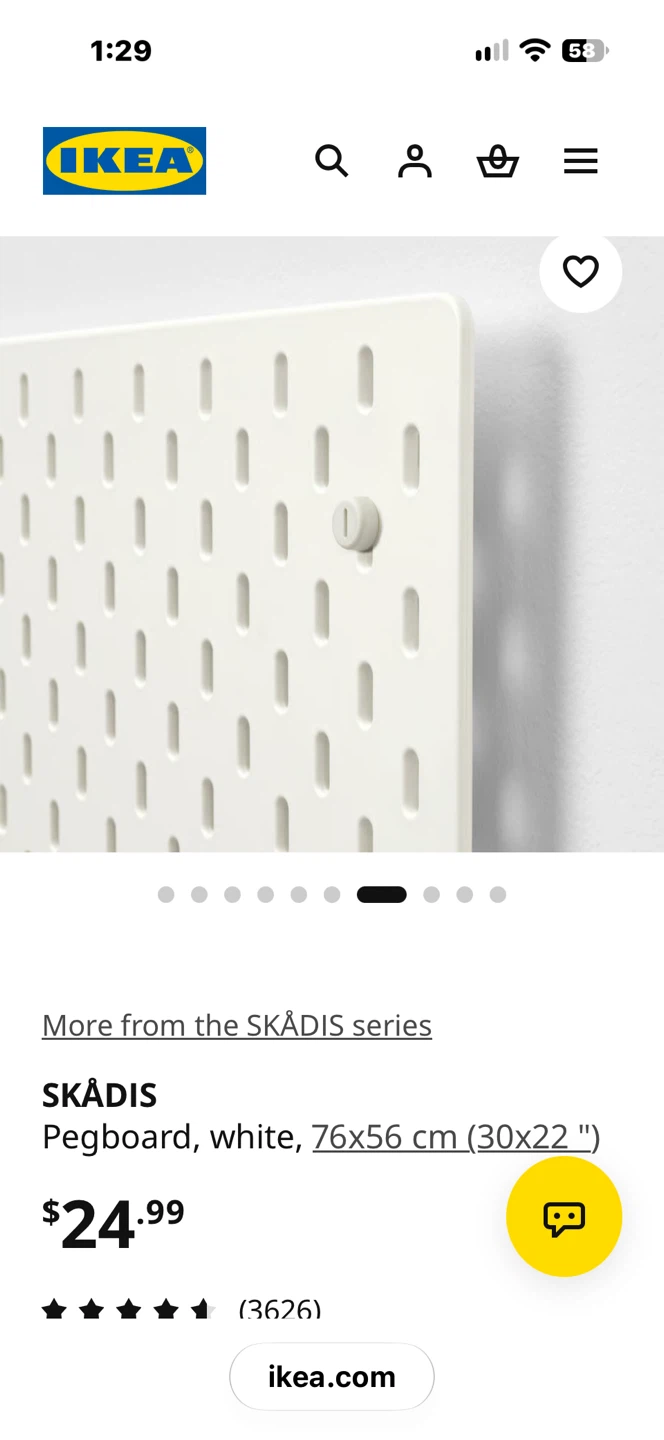 IKEA SKÅDIS White Pegboard