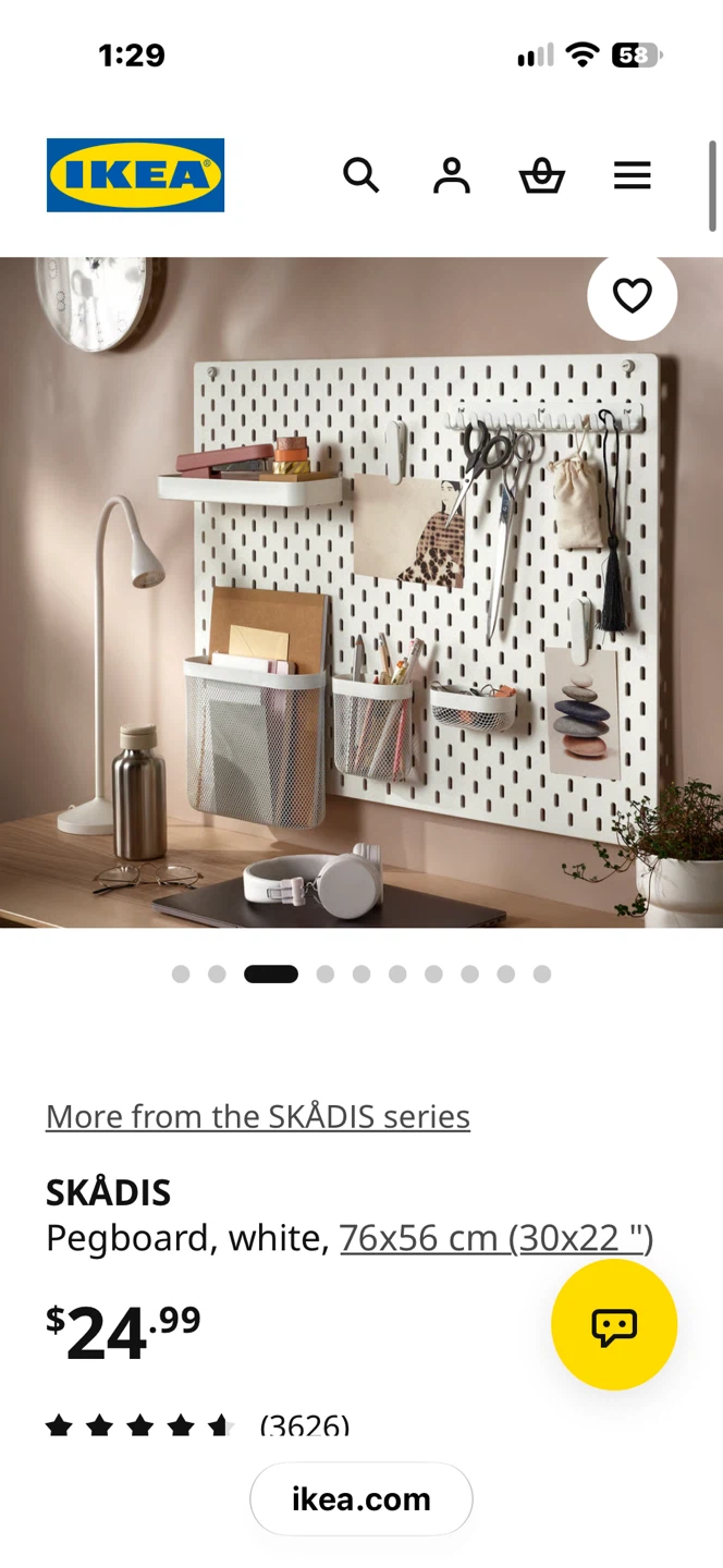 IKEA SKÅDIS White Pegboard - photo 3
