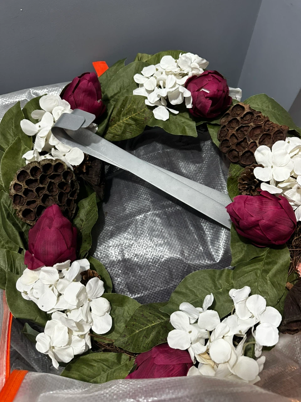 Artificial Floral Wreath with Decor
