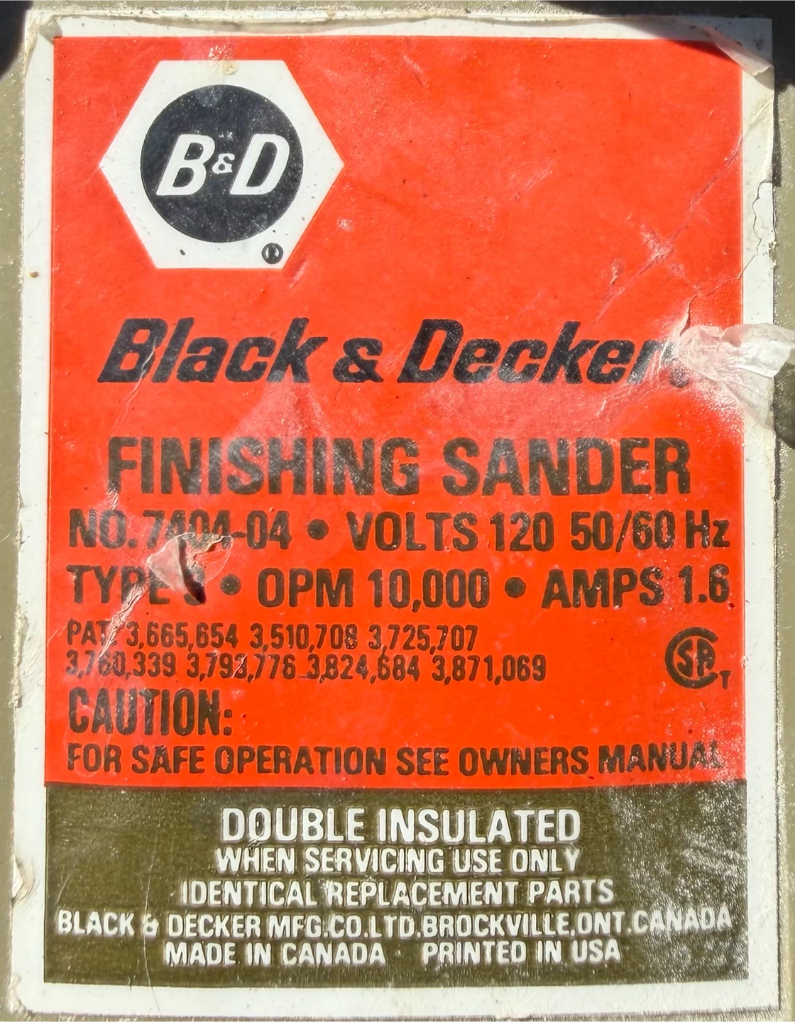 Black & Decker Finishing Sander 7404-04 - photo 2