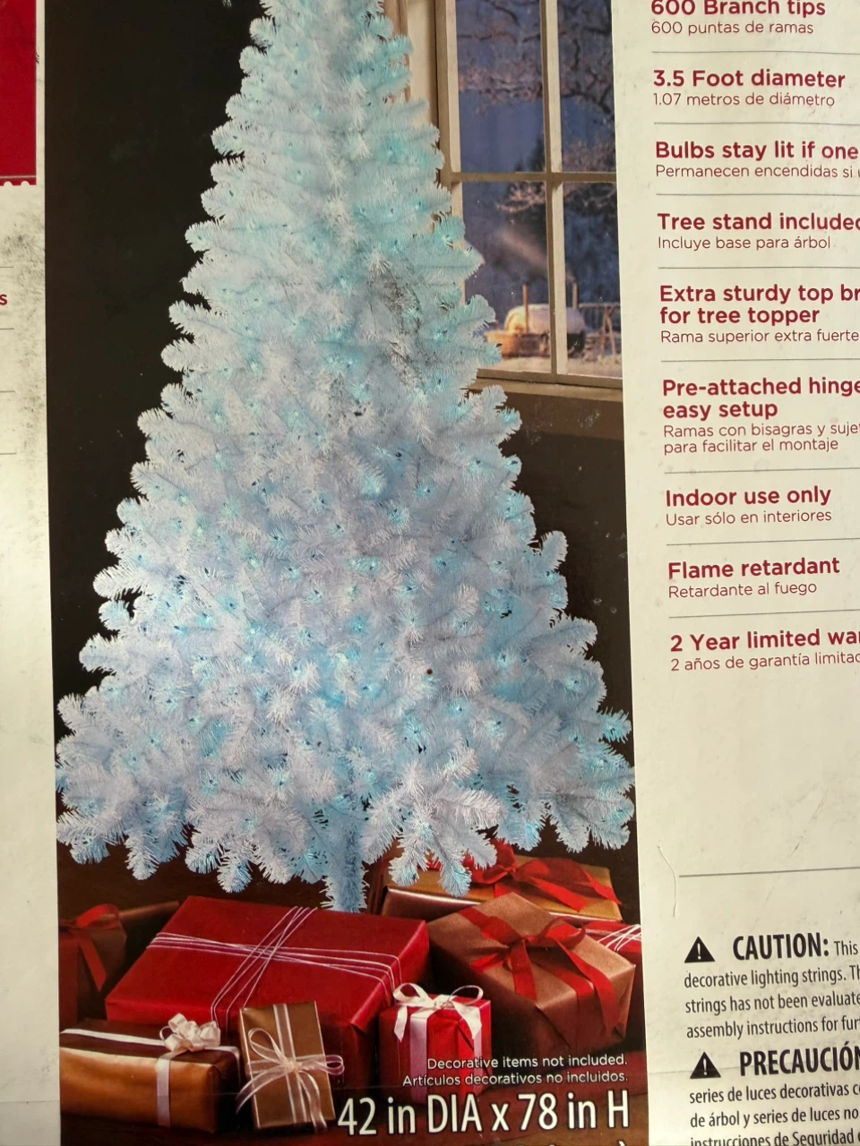 6.5 Foot Pre-lit White Artificial Christmas Tree - photo 2