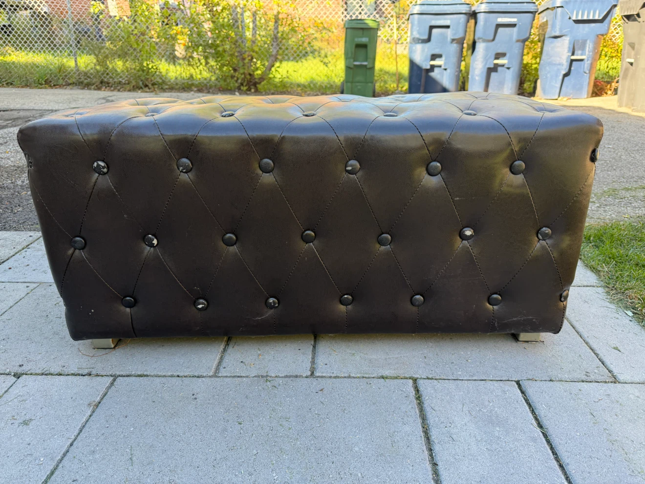Tufted Dark Brown Ottoman