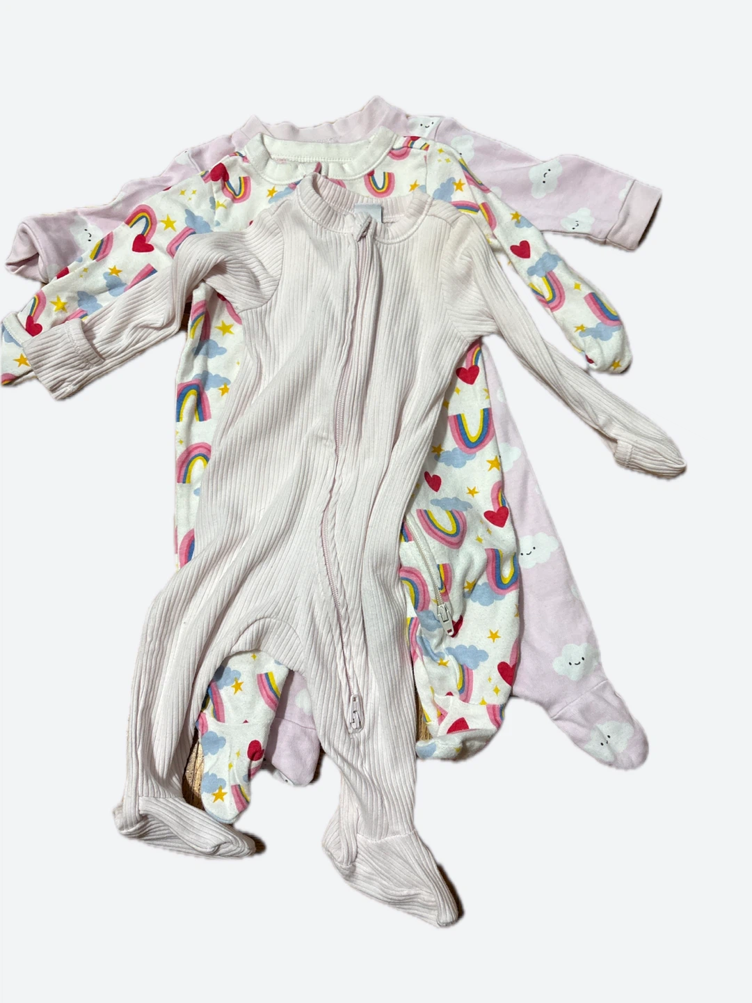 Set of 3 baby footed sleepers (0-3 M)