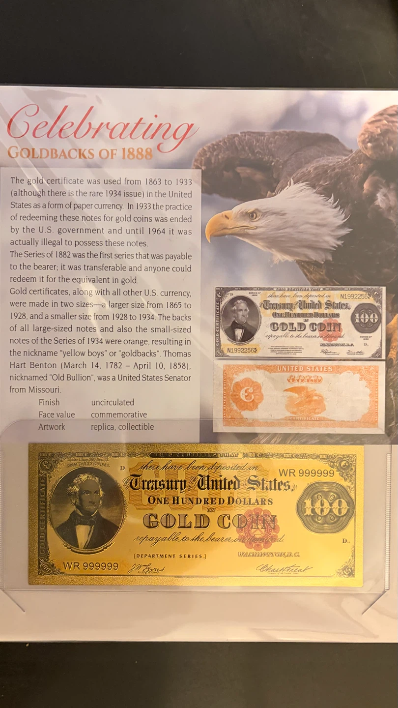 1888 Goldback Commemorative  Note