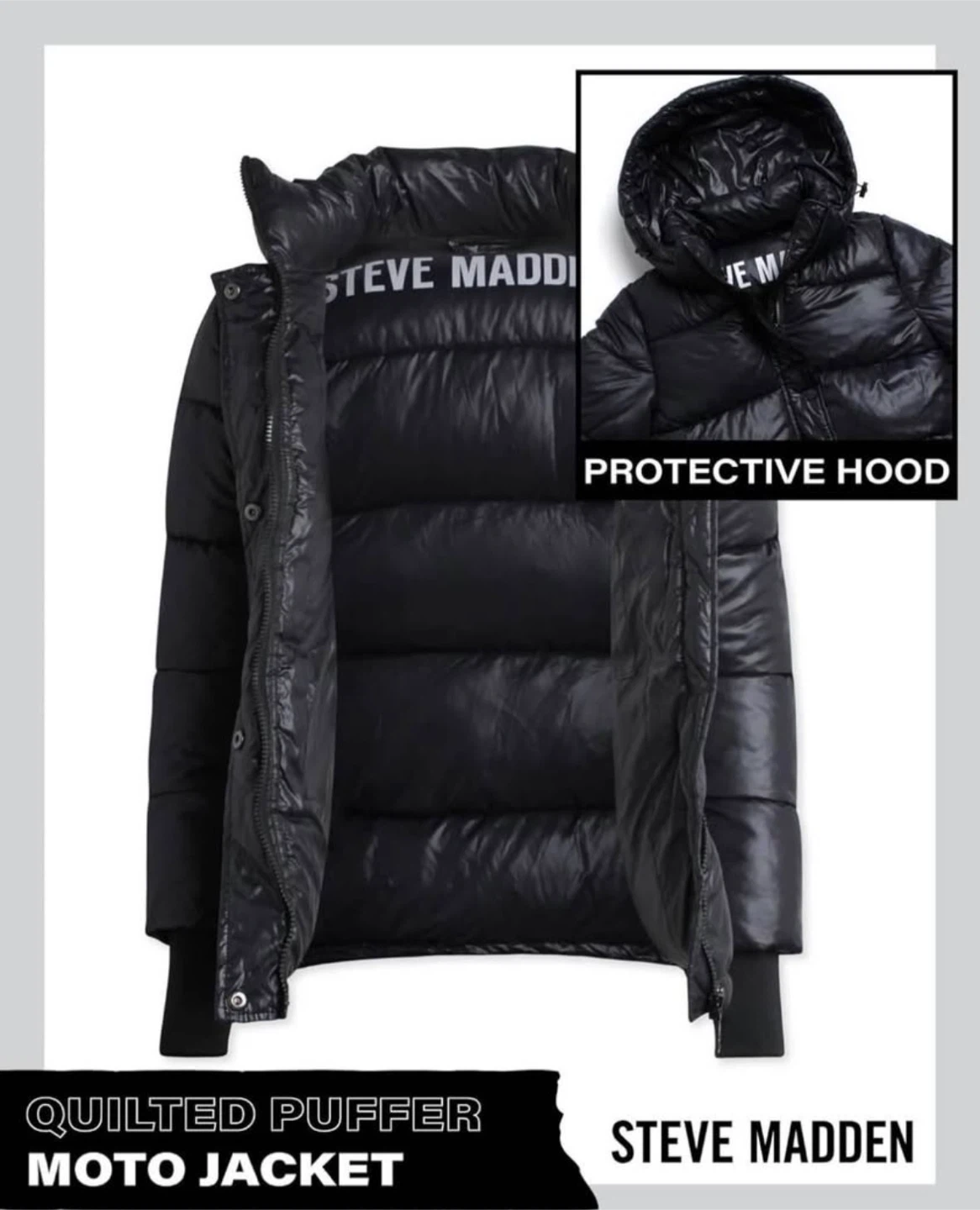 Steve Madden Quilted Puffer Moto Jacket - photo 3