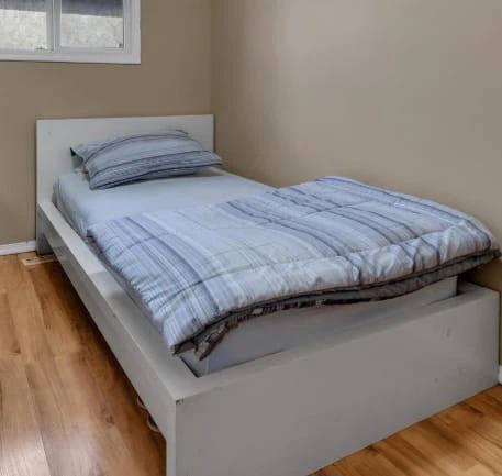 White Single Bed Frame with Mattress
