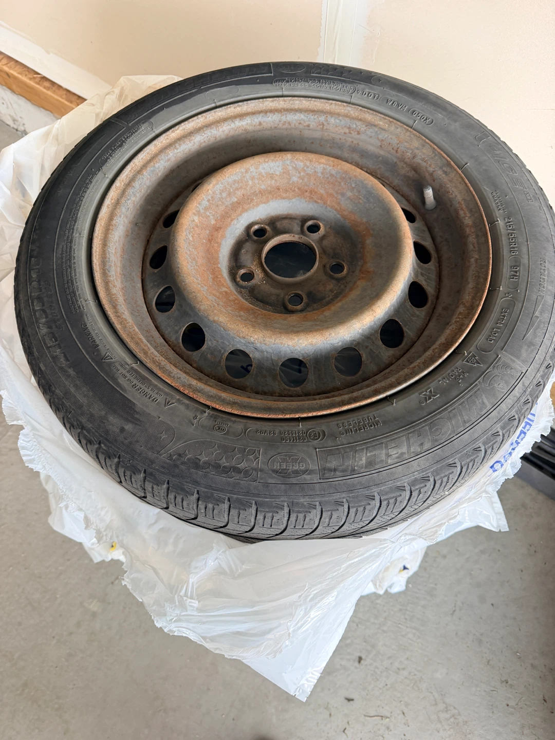 Michelin 215/55R16 Tire on Steel Rim