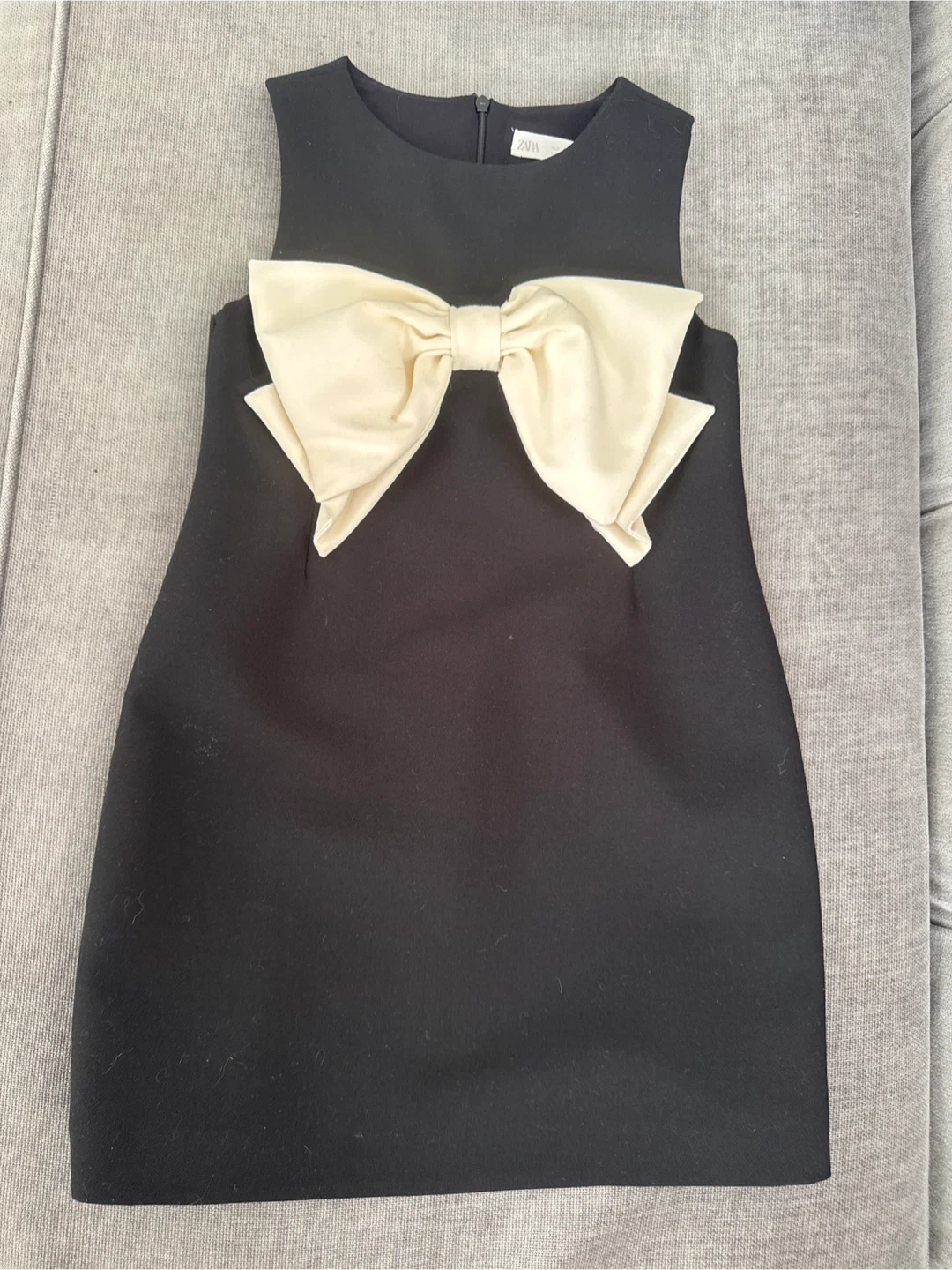 Zara Girls Black Dress with White Bow