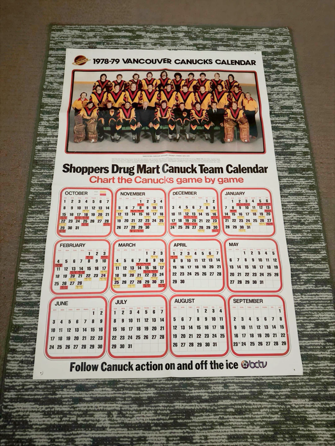 1978-79 Vancouver Canucks Calendar