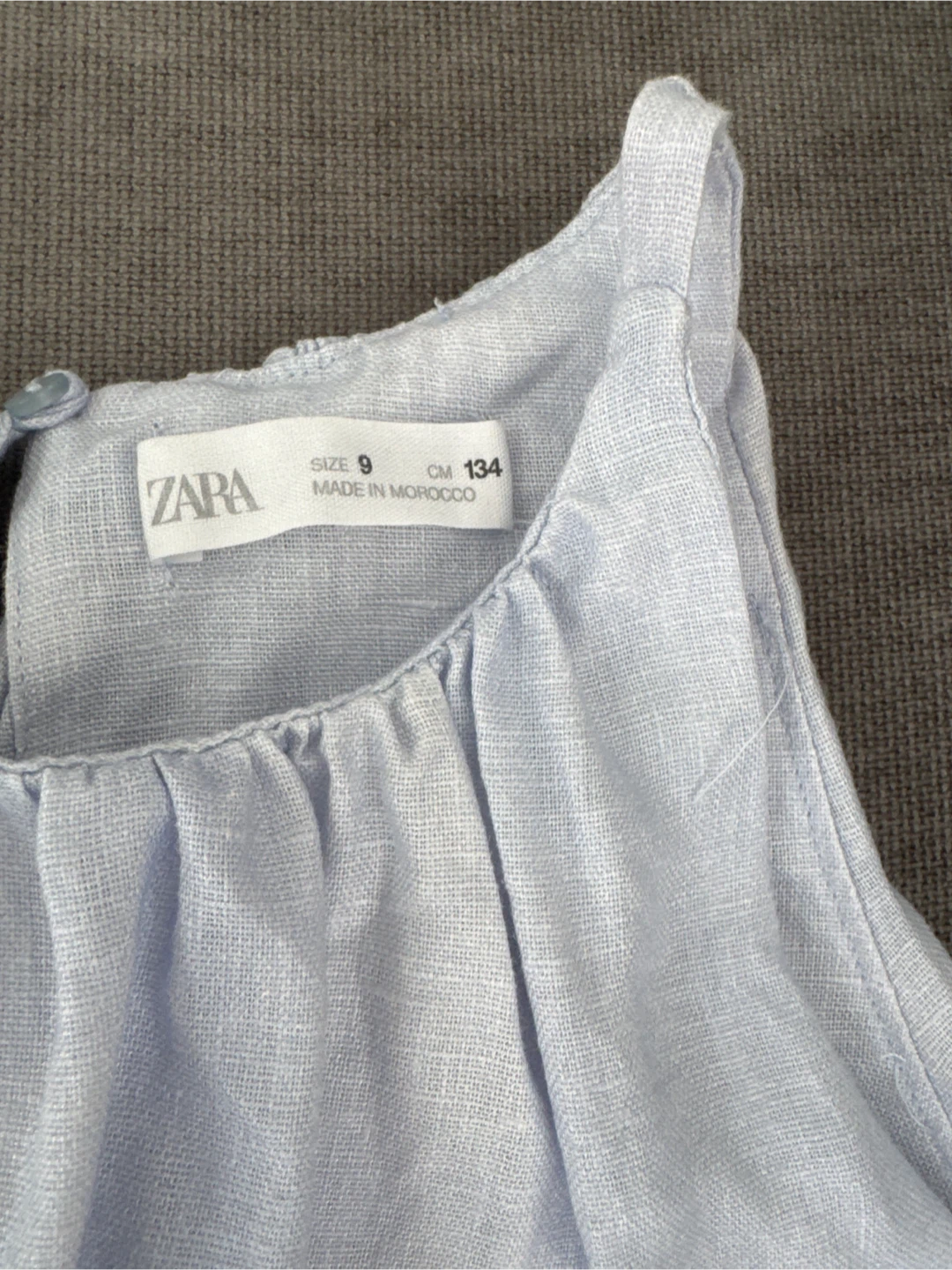 Zara Girls' Light Blue Linen Dress - photo 2