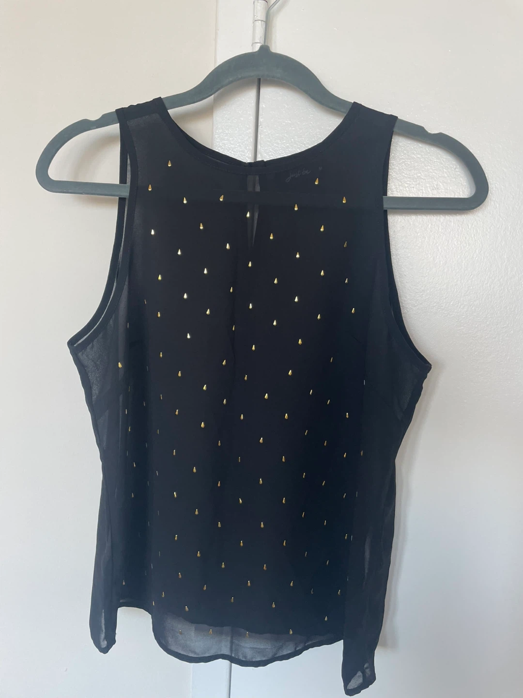 Black Studded Sleeveless Blouse