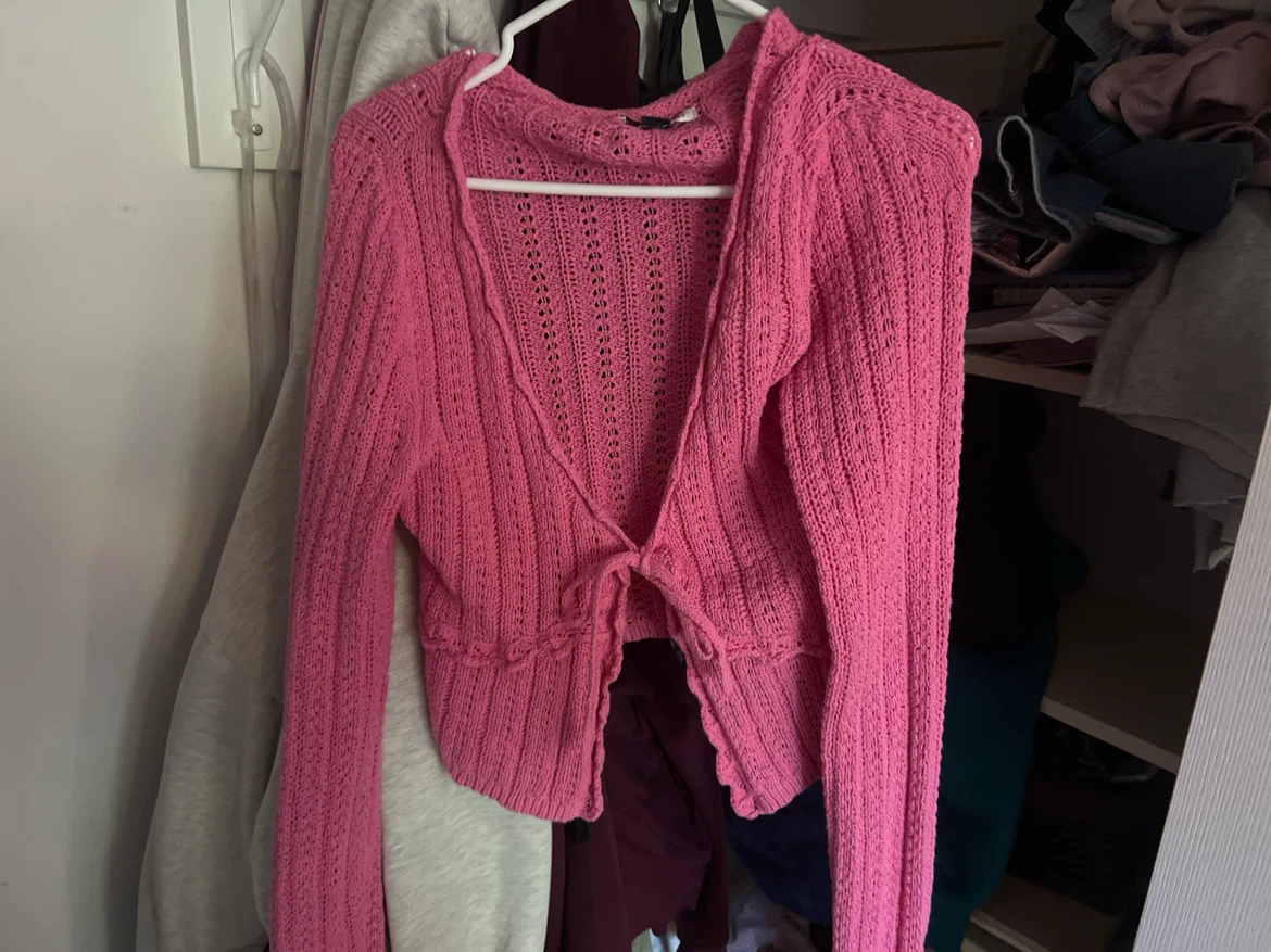 Pink H&M Tie-Front Cardigan