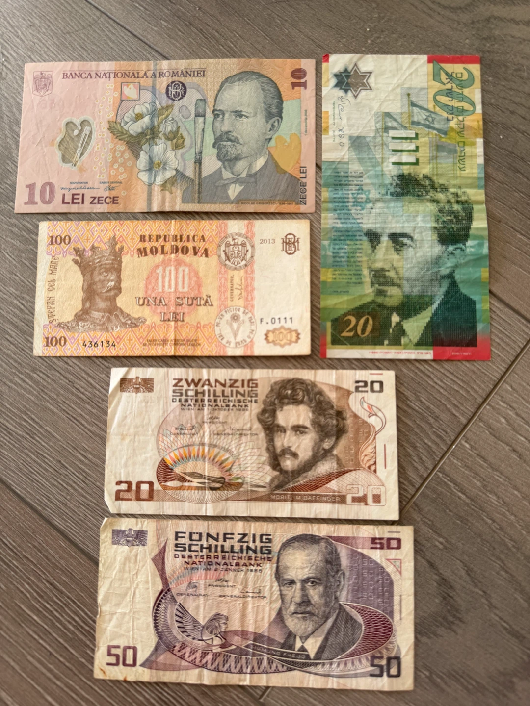 Collection of Five Foreign Banknotes