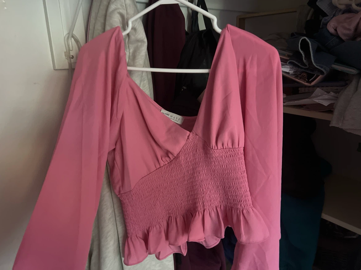 WAYF Pink Long Sleeve Blouse