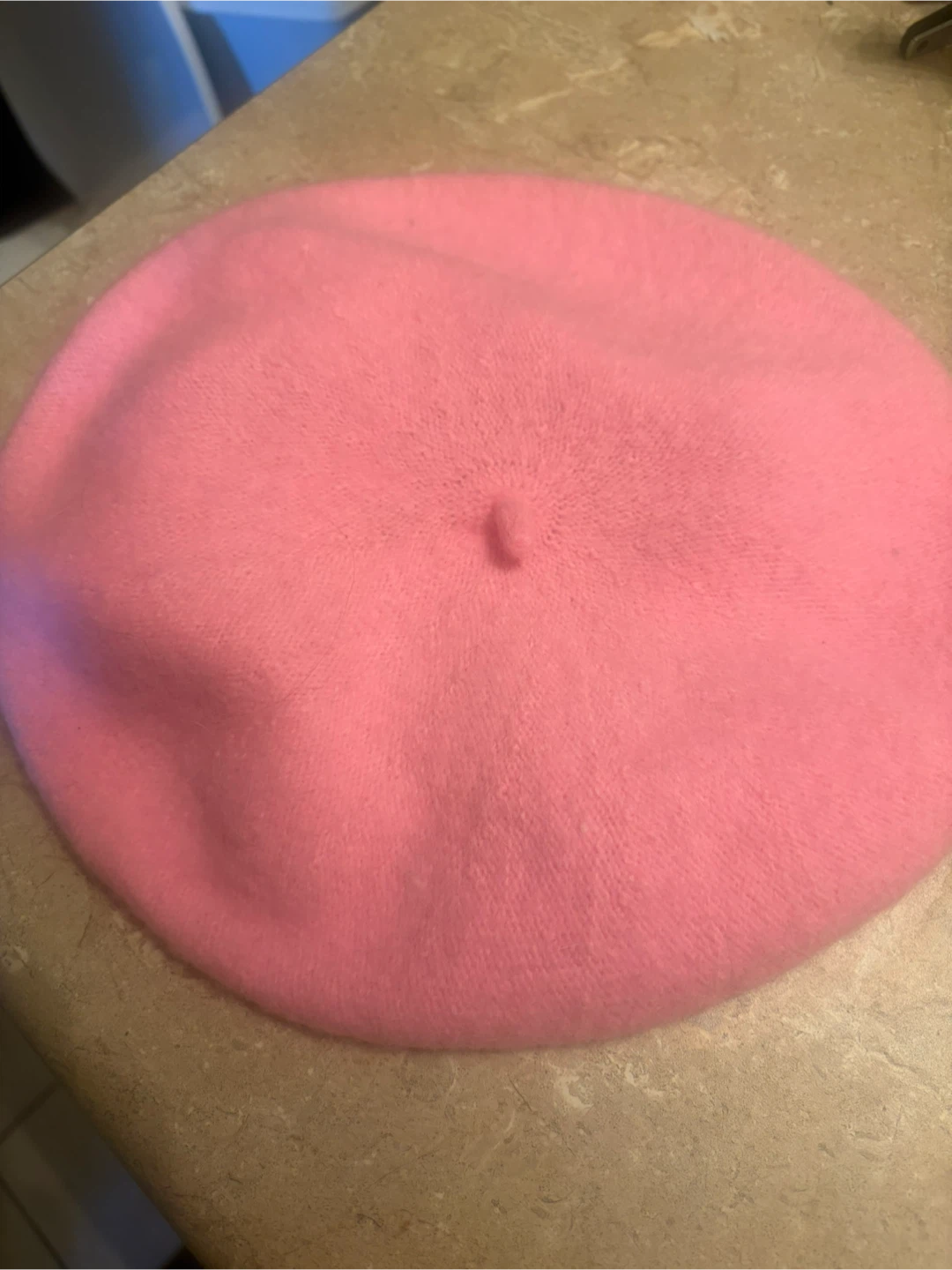Pink Wool Blend Beret