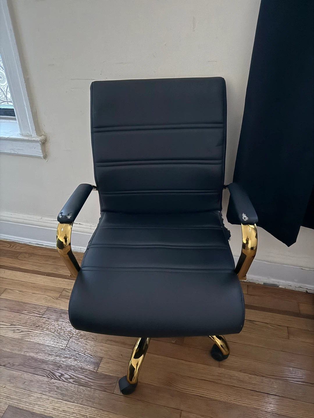 Black Office Chair with Gold Base