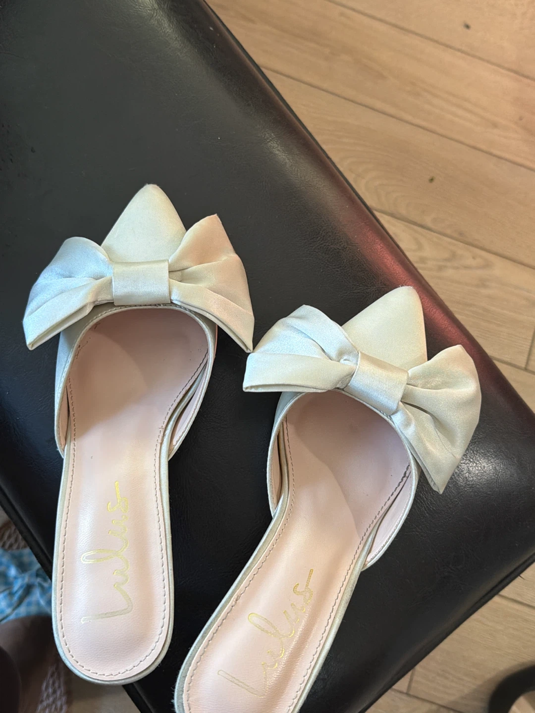 Lulus Satin Bow ivory Heels