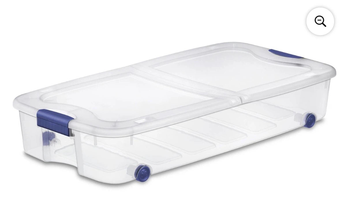 Sterilite 66 Qt Under-Bed Storage Box with Wheels