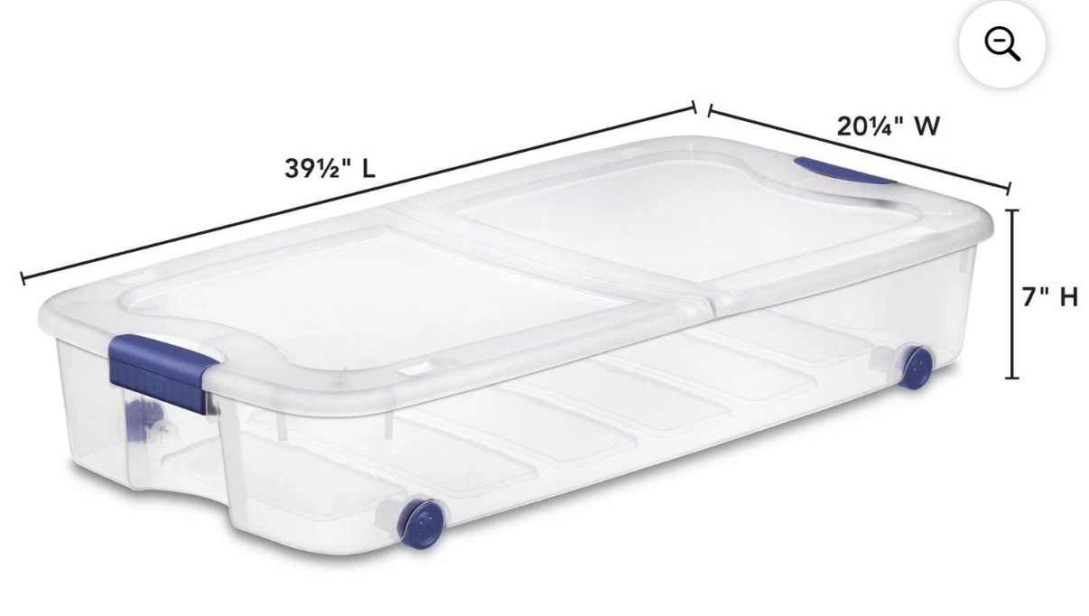 Sterilite 66 Qt Under-Bed Storage Box with Wheels - photo 2