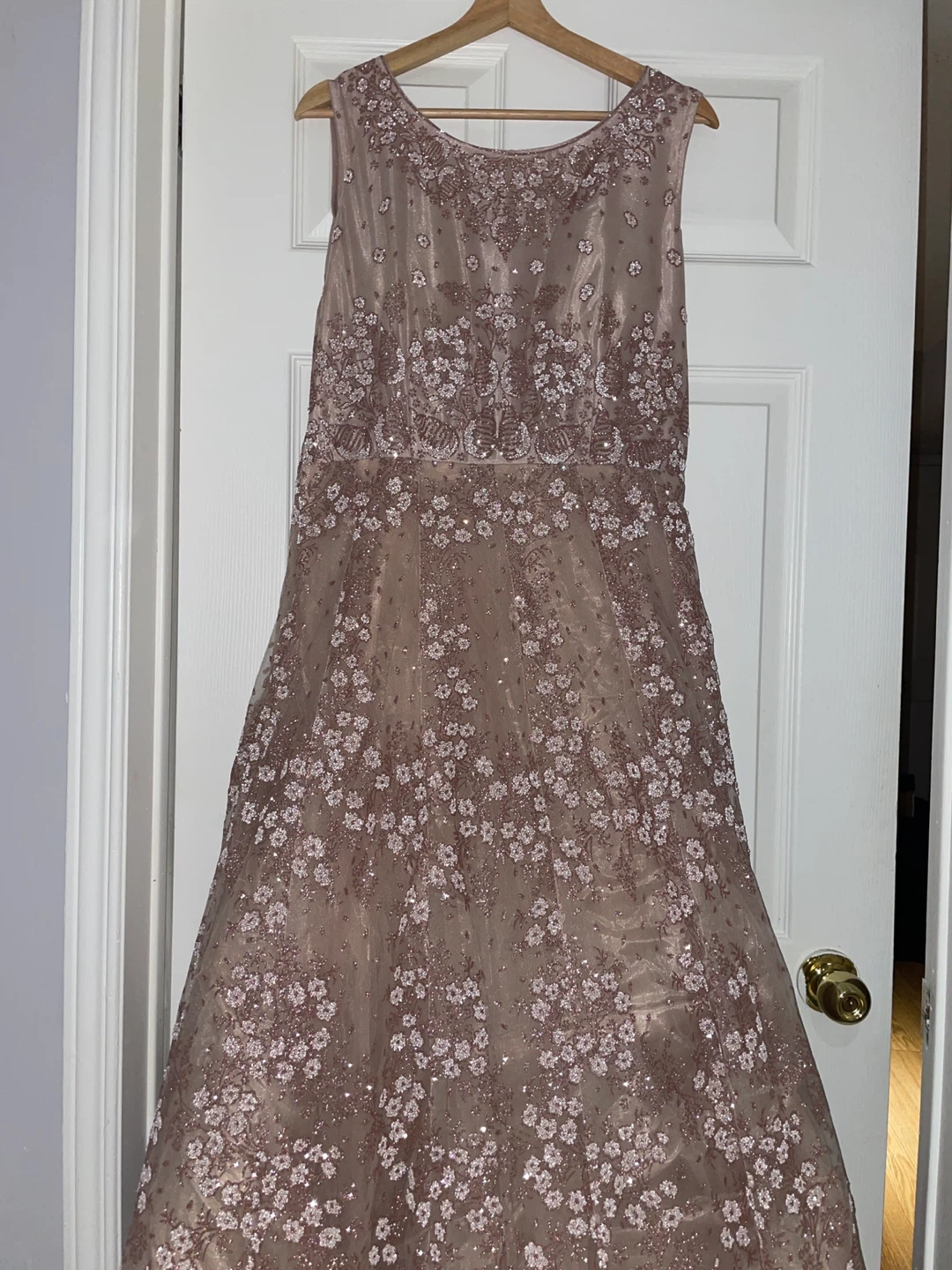 light pink/rose gold Anarkali Evening gown