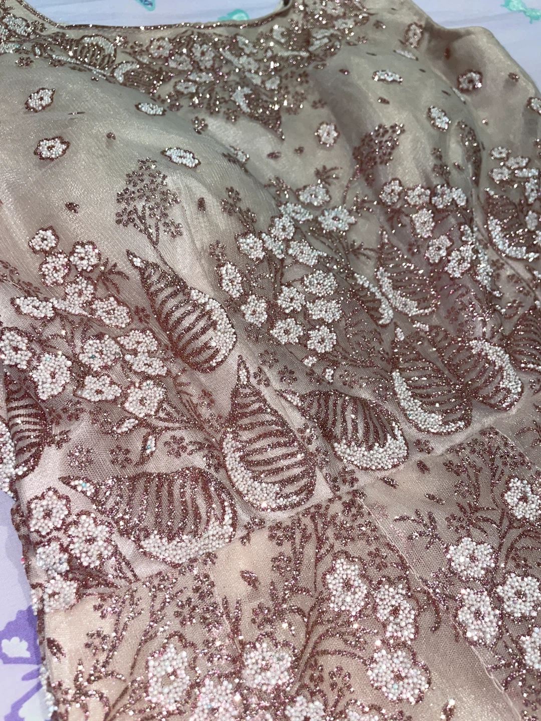 light pink/rose gold Anarkali Evening gown - photo 3