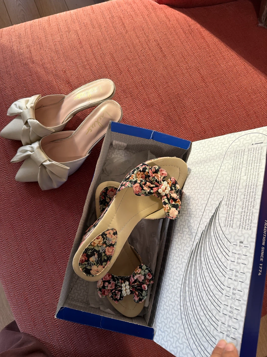 Floral Wedge Sandals with Pearl Detail - photo 2