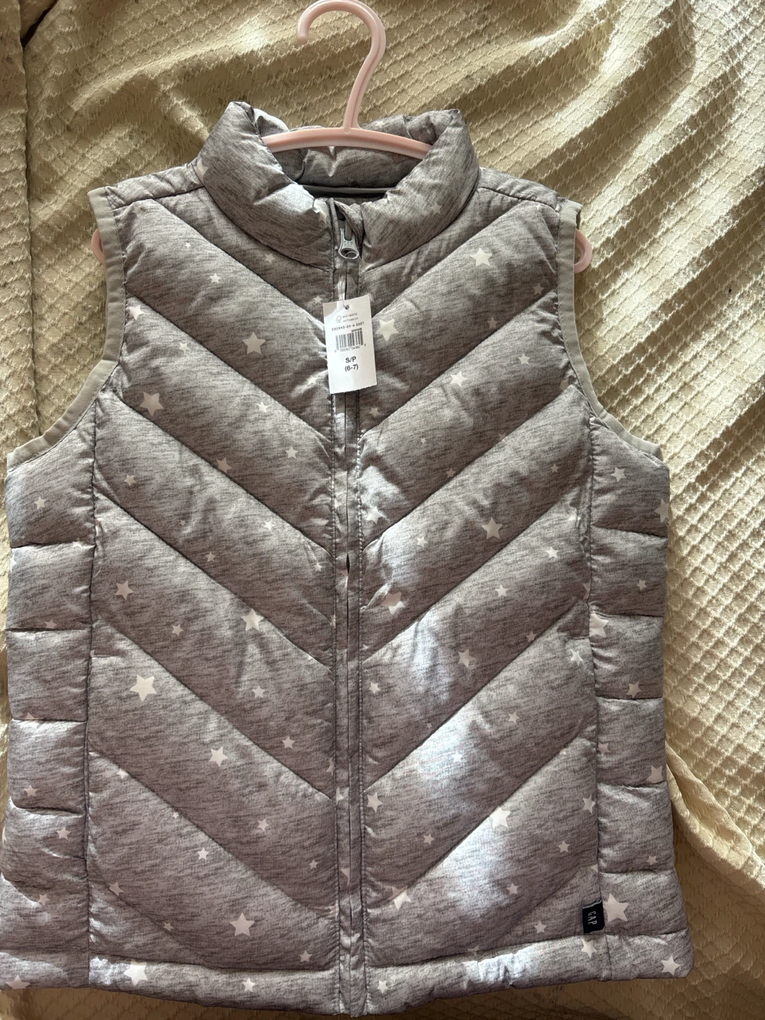 Gap Grey Star Print Puffer Vest