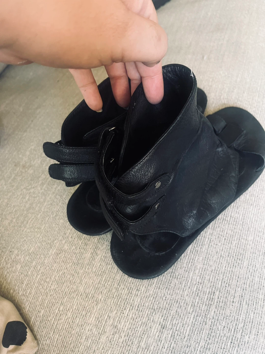 Black Leather Sandals Size 39 - photo 3
