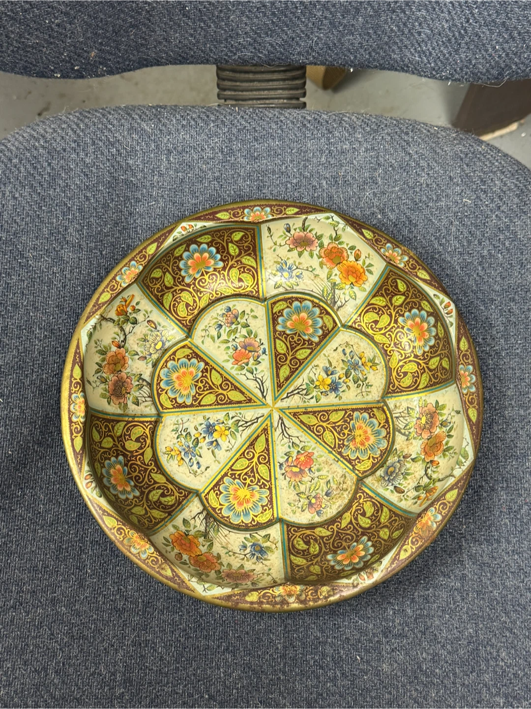 Vintage Daher Decorated Ware Floral Tin Bowl