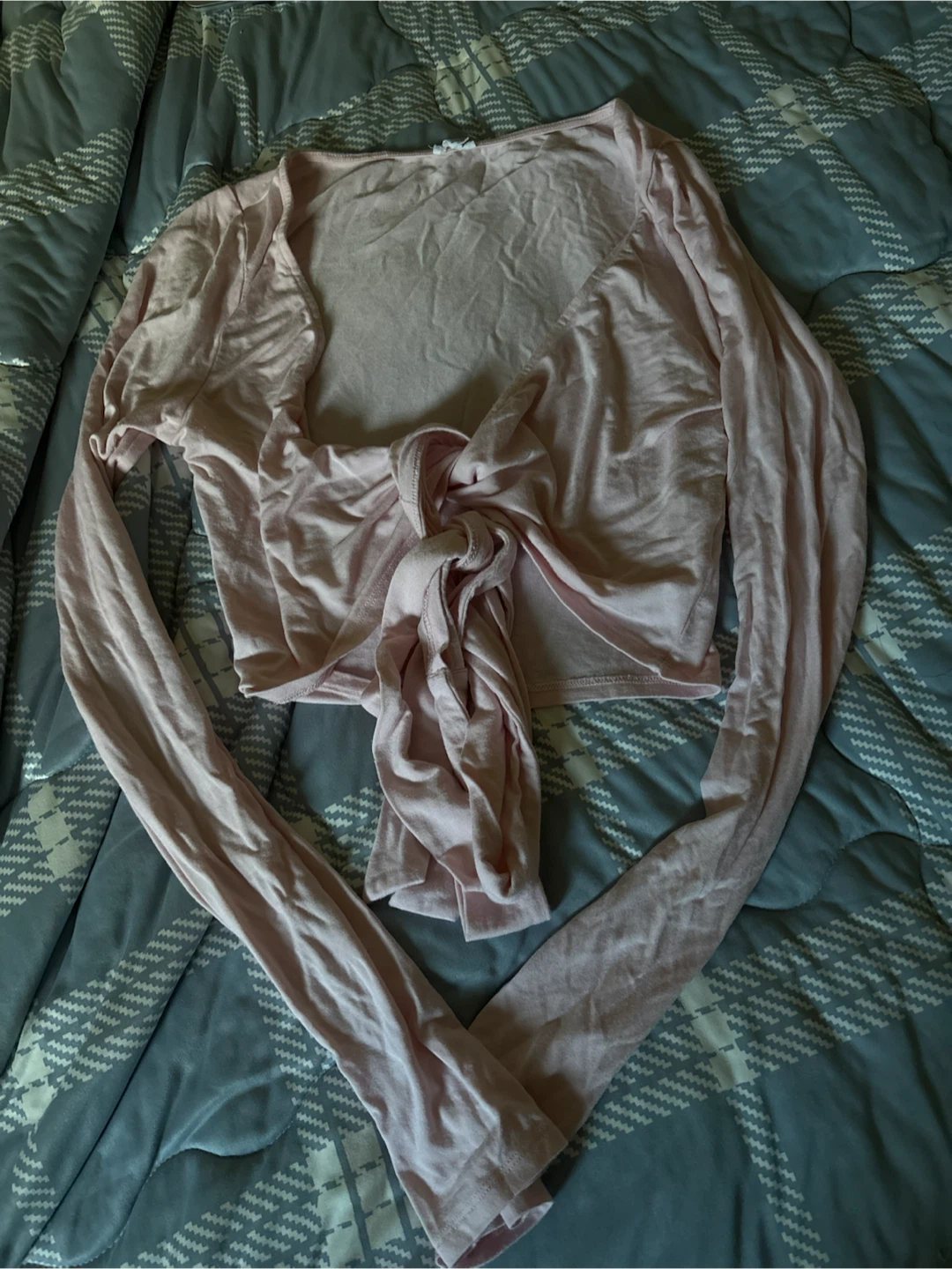 Garage Pink Long-Sleeve Wrap Top