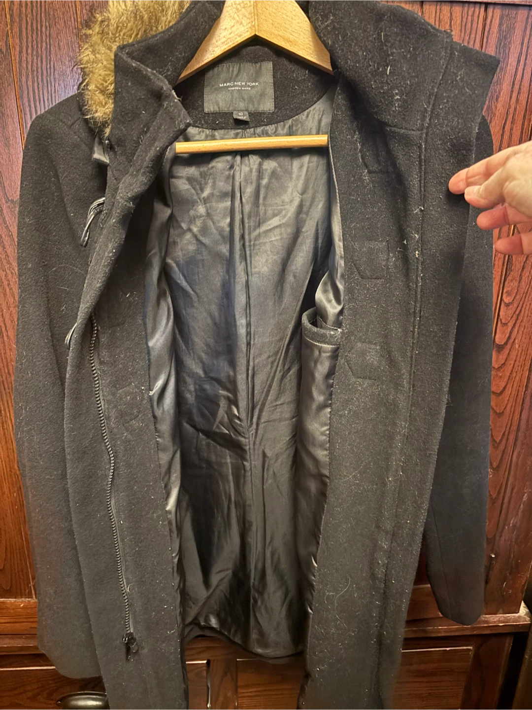 Size 10 women’s Marc New York Black Duffle Coat Size 10 - photo 2
