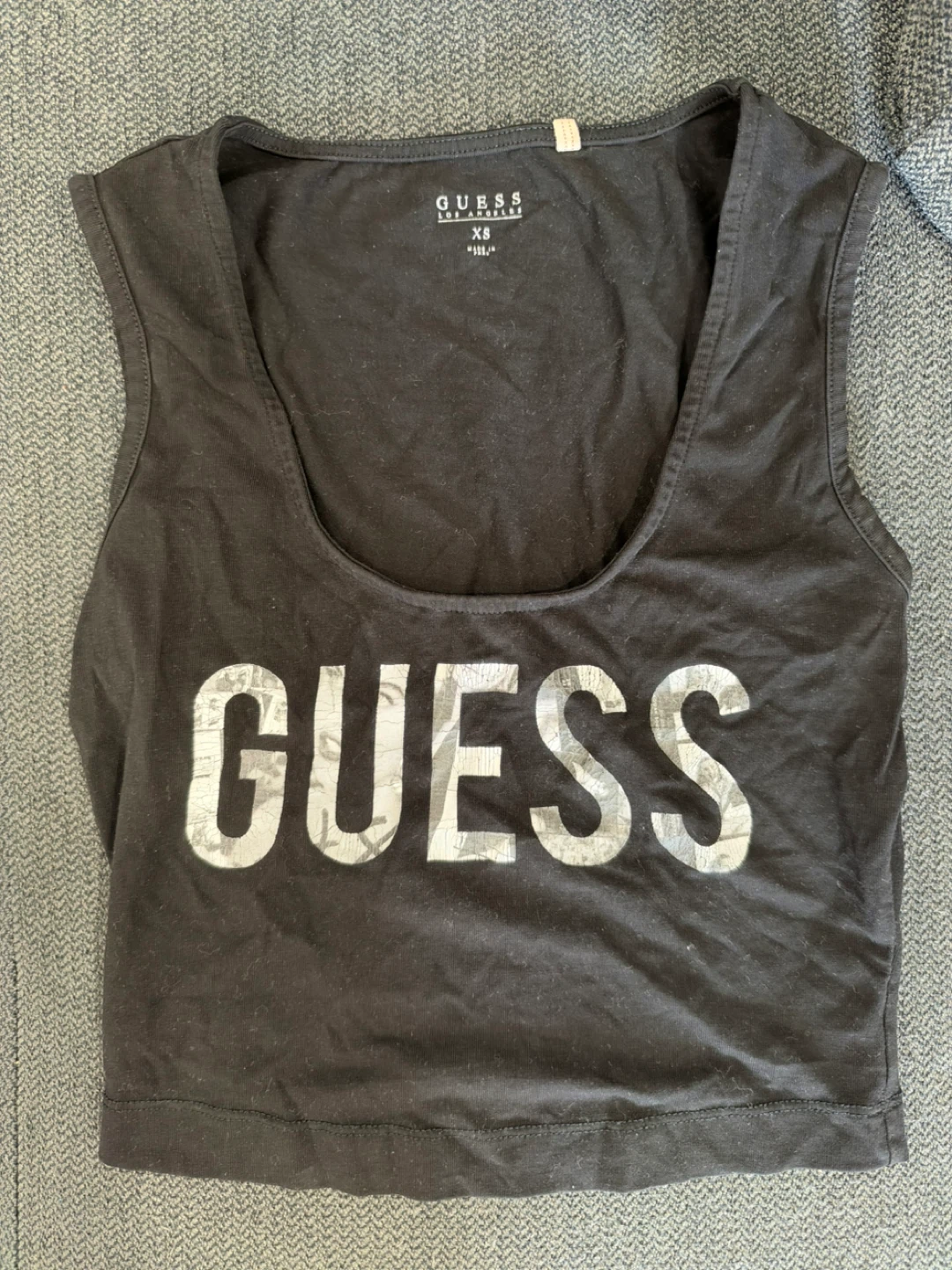 Guess Black Sleeveless Crop Top
