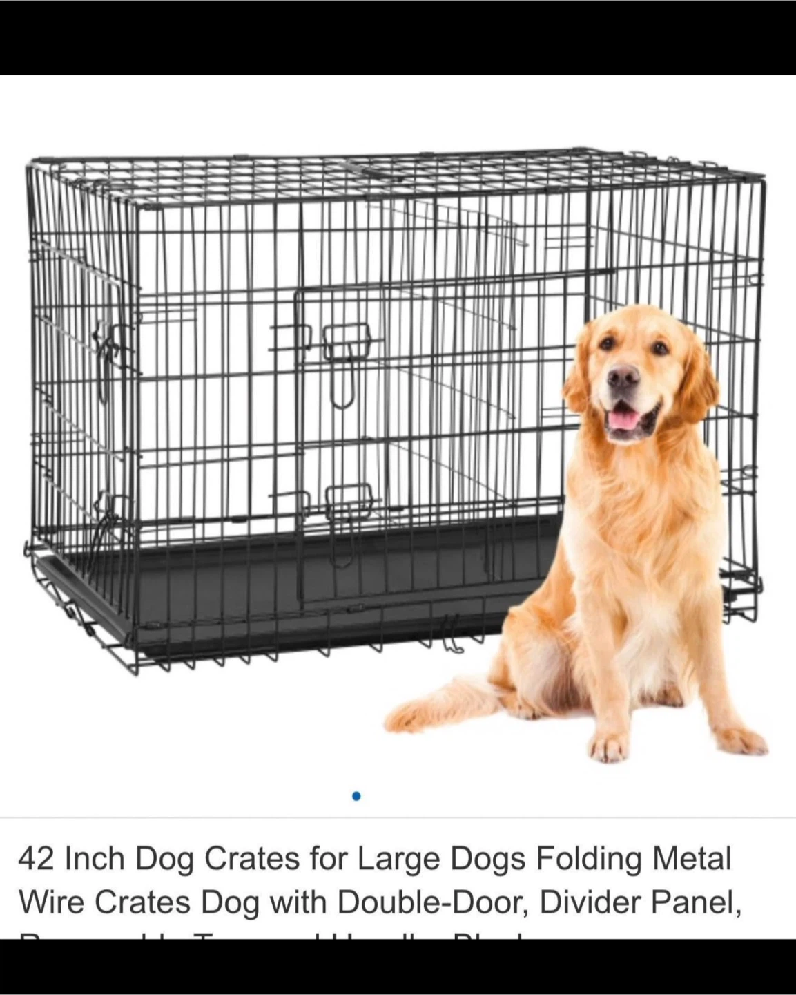 42-Inch Folding Metal Dog Crate