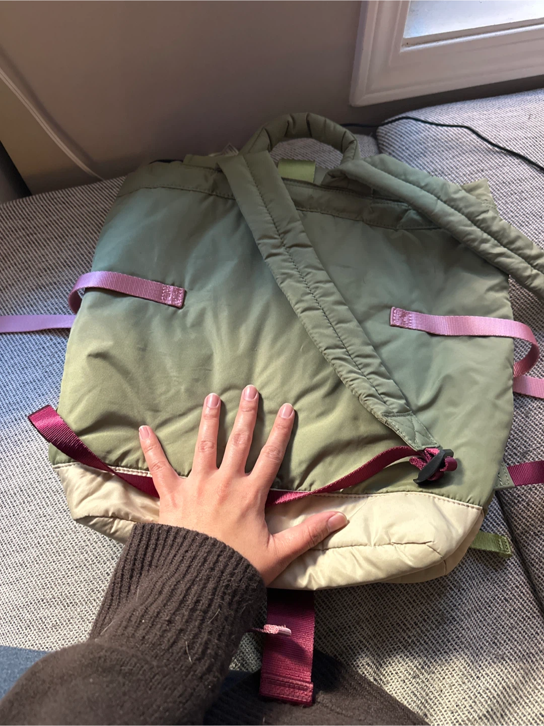 GANNI green and pink backpack - photo 2