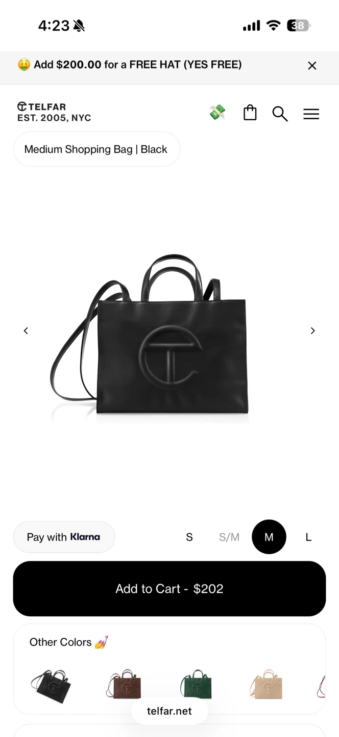 Telfar Medium Shopping Bag in Black