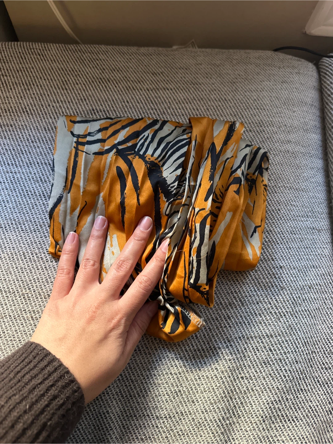 Pleated Zebra Print Tote Bag - photo 3